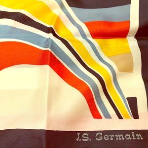 JS Germain vintage silk scarf (blue)